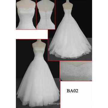 Elegantes Netting-Schatz-Hochzeits-Kleid ohne Hülsen (BA02) Soem-Versorgung